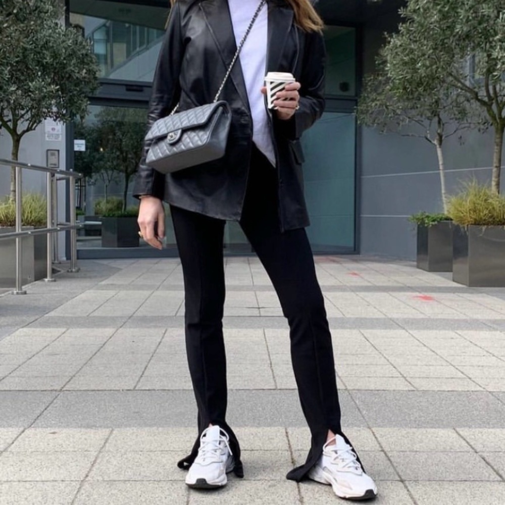 H&M split hem leggings black